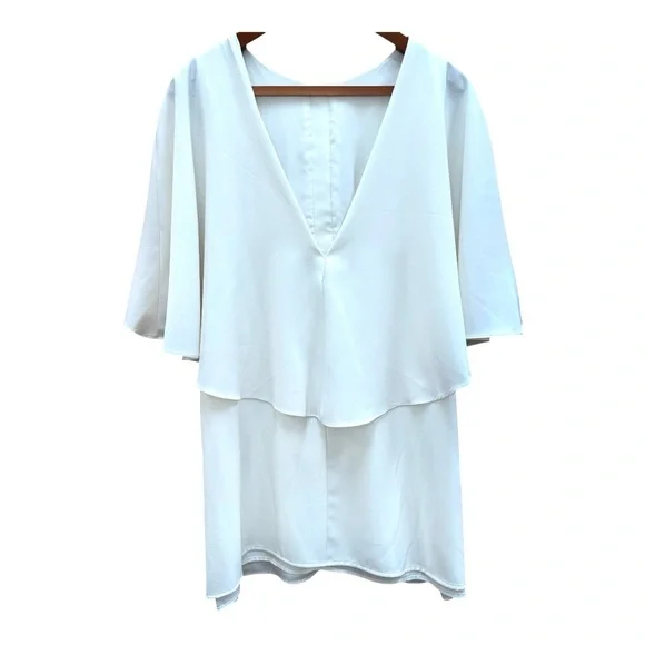 VIVIAN CHAN X REVOLVE The Dara Dress White Mini Dress with Deep V-Neck & Pockets - Picture 3 of 9